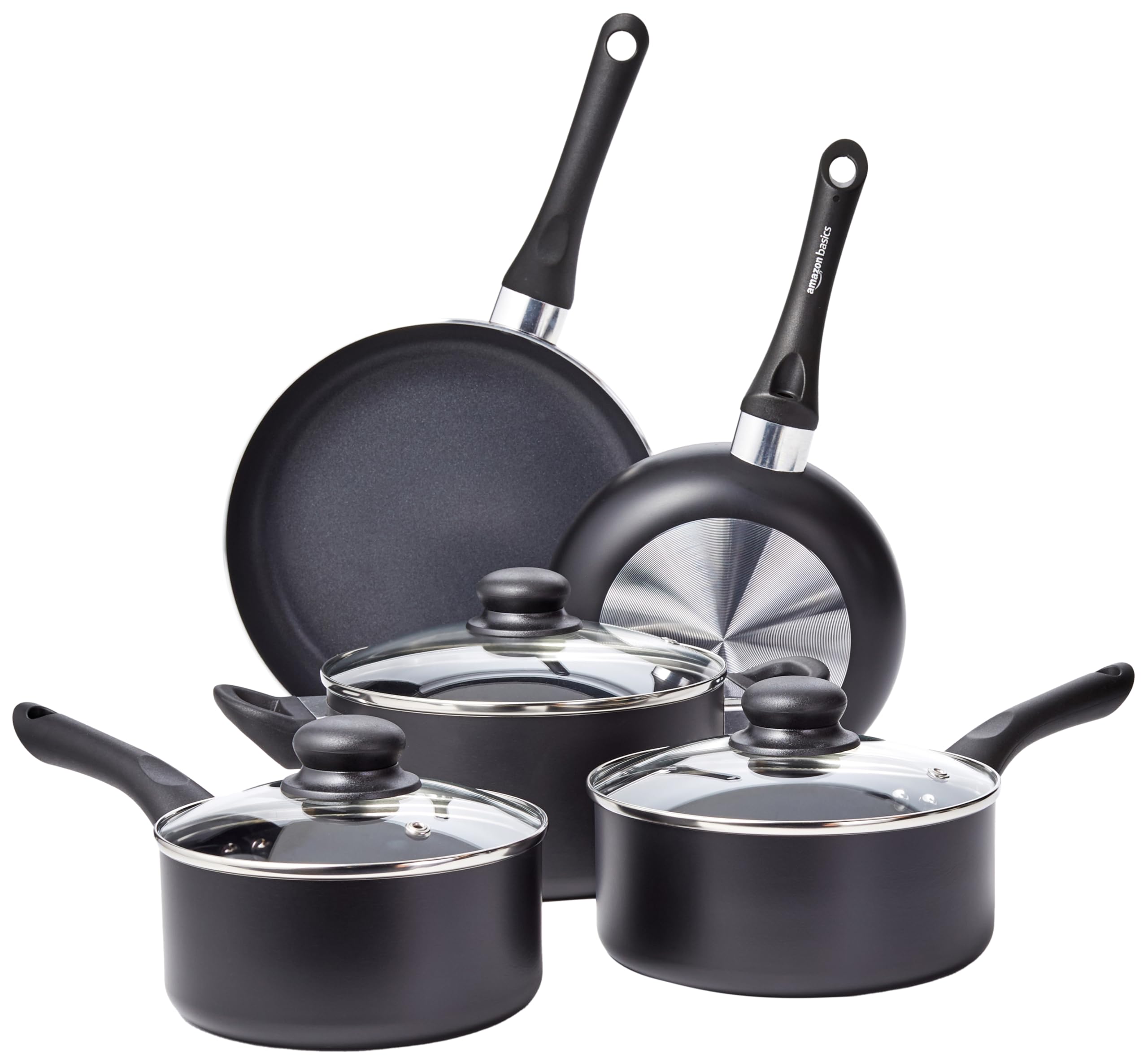Amazon Basics Non-Stick Kitchen Cookware 8-Piece Set