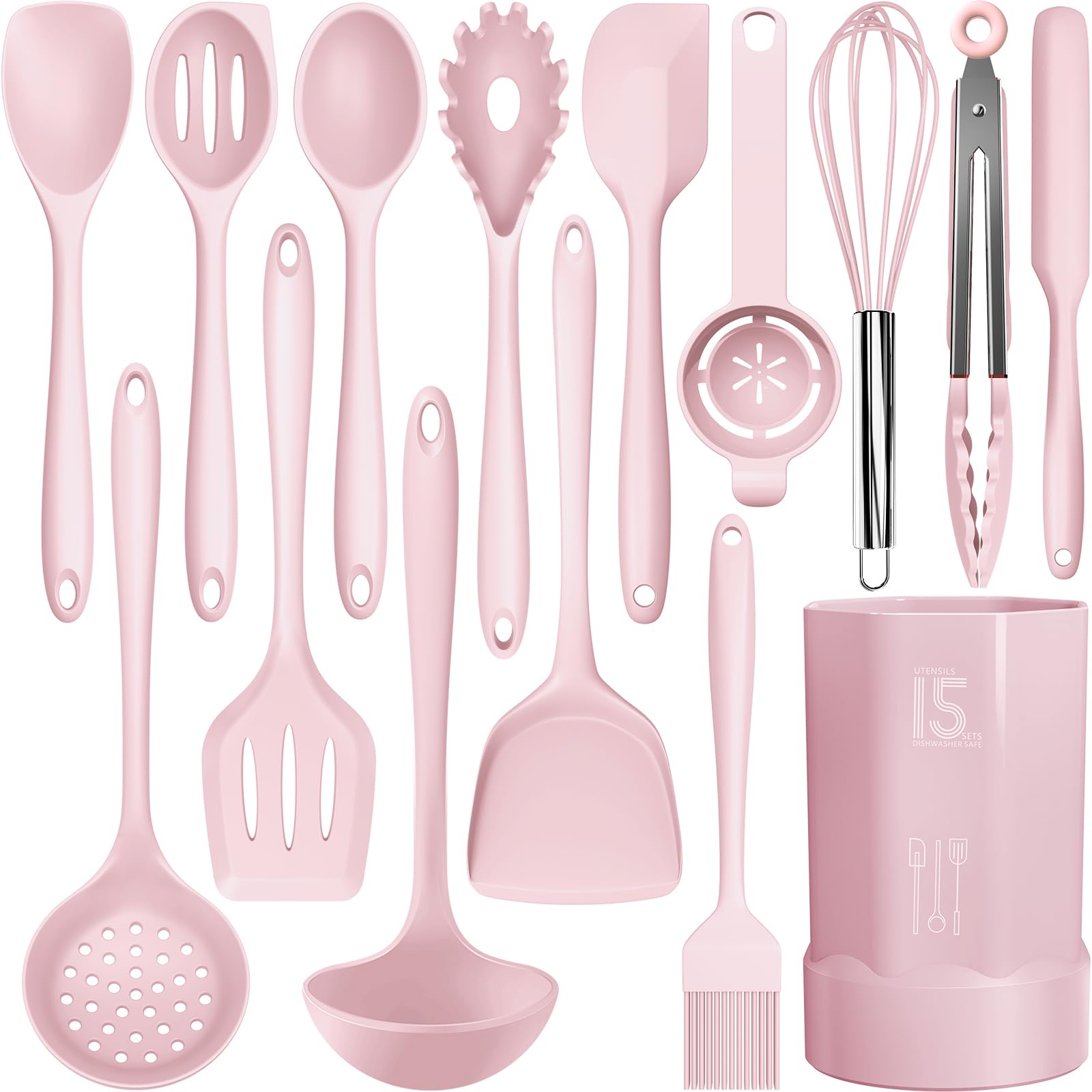 AOTHOD Silicone Cooking Utensils Set - 446°F Heat Resistant Kitchen U…